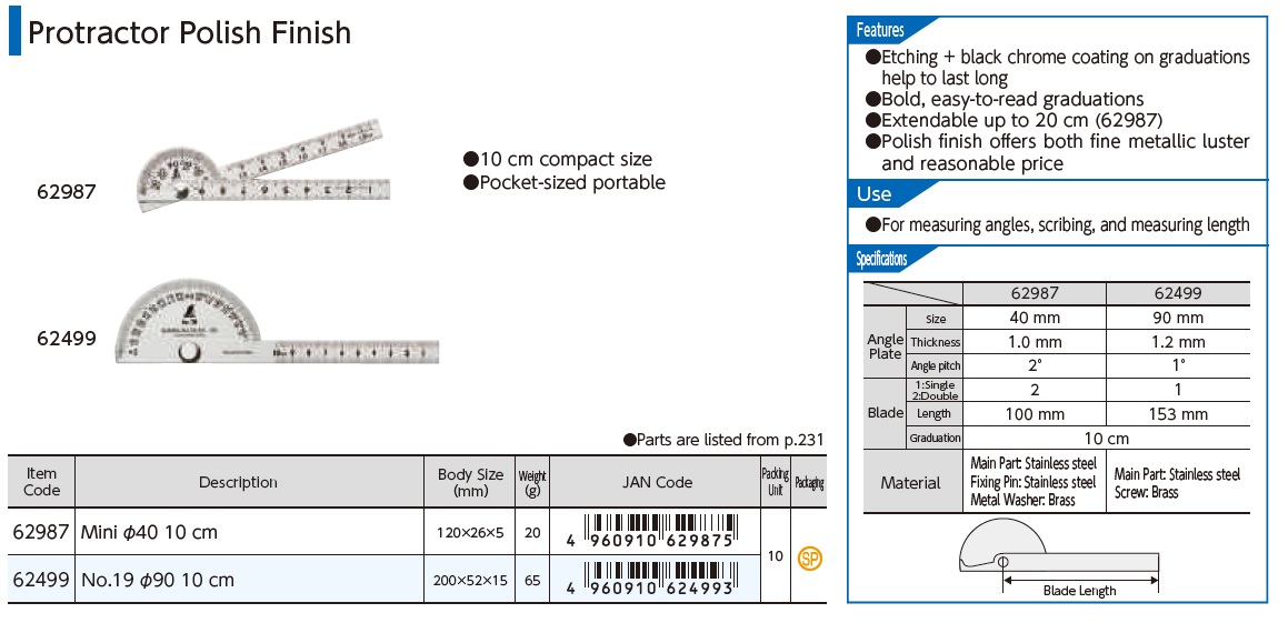 Ichiban Precision Sdn Bhd Shinwa Shinwa Protractor, Protractor Hard